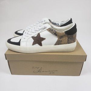 Vintage Havana Delancey Black Crocodile Womens Sneakers New in Box